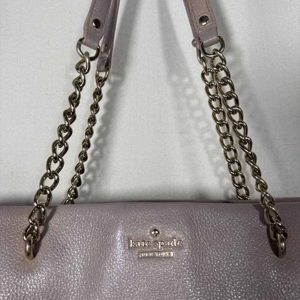 Kate Spade Dusty Leather Tote Bag In Muave Frosting